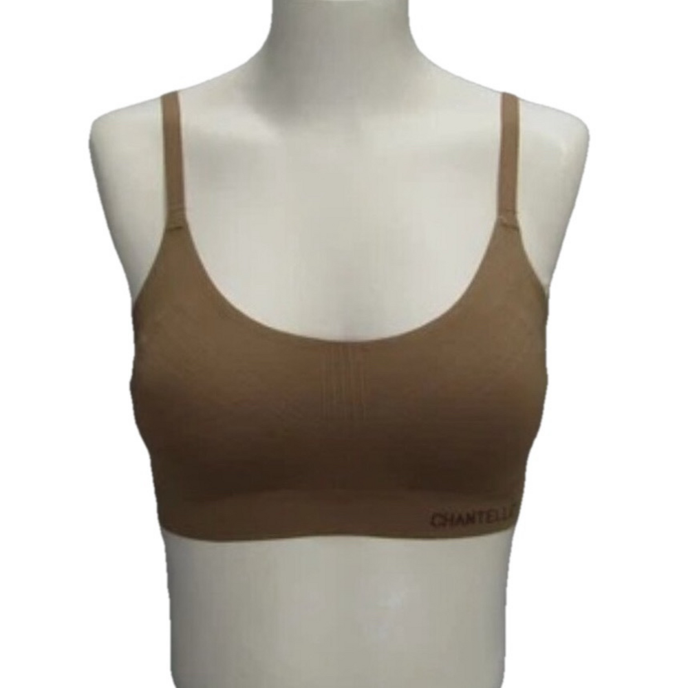 NEW CHANTELLE Women's Smooth Comfort Bralette Tan Size M Adjustable Straps